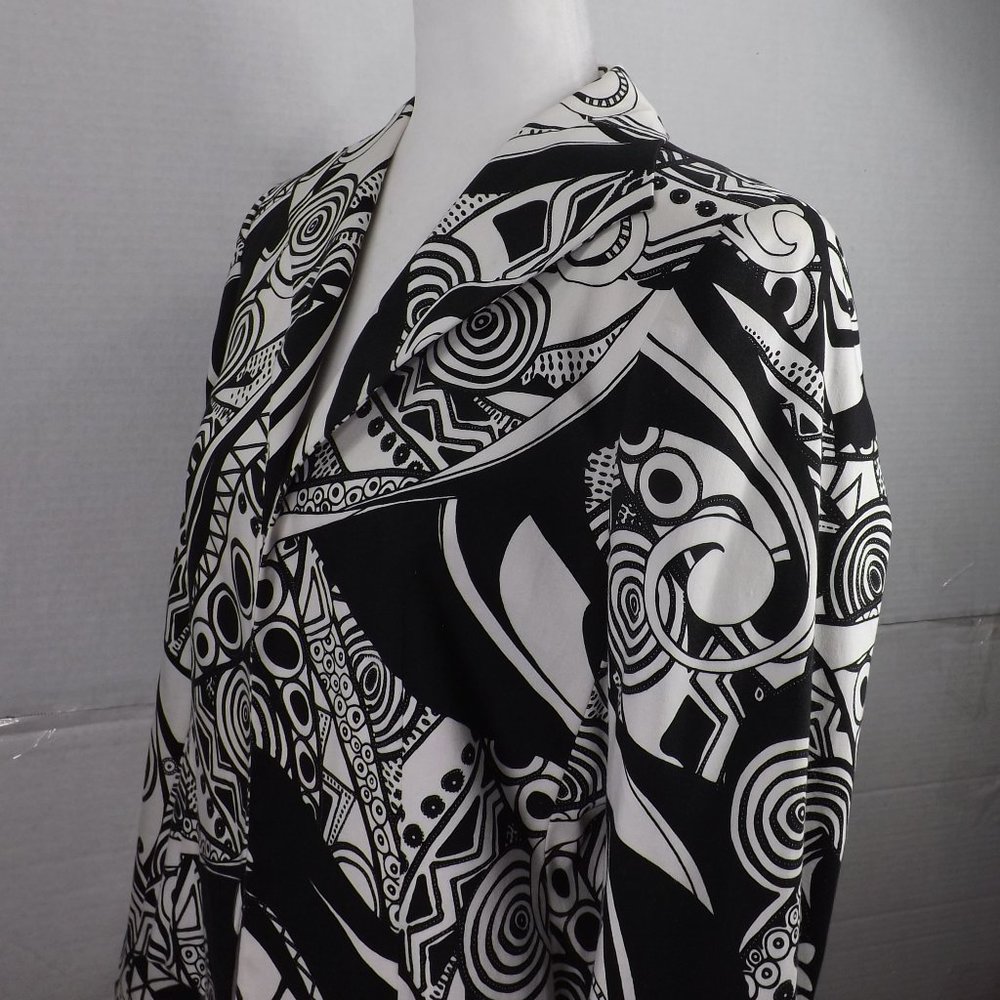 Harve Benard Holztman Petit Black & White Designs Open Cropped Jacket Blazer 10P - Picture 5 of 16